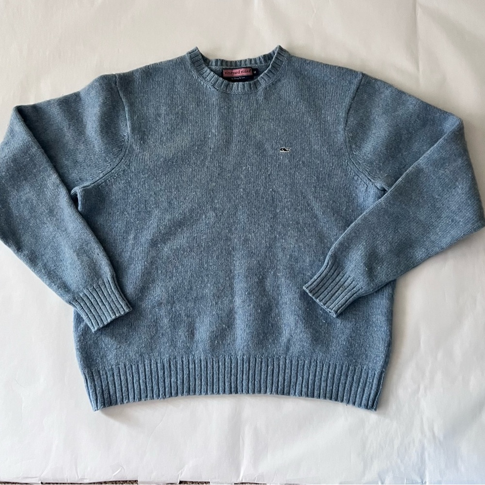 Vineyard Vines by Shep & Ian Baby Blue 100% Wool Winter Sweater size M